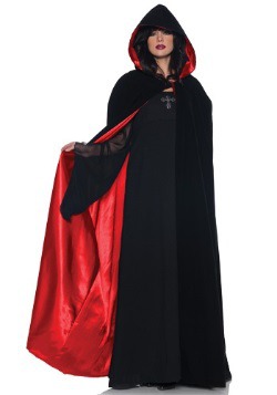 Capa de terciopelo con forro rojo satinado deluxe