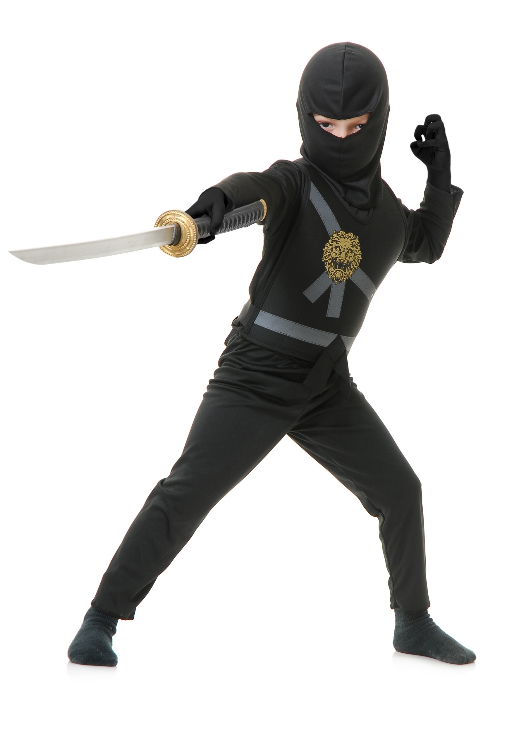 Reposición grande Alergia Disfraz infantil de maestro ninja negro