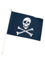 Bandera de pirata con calavera y huesos cruzados