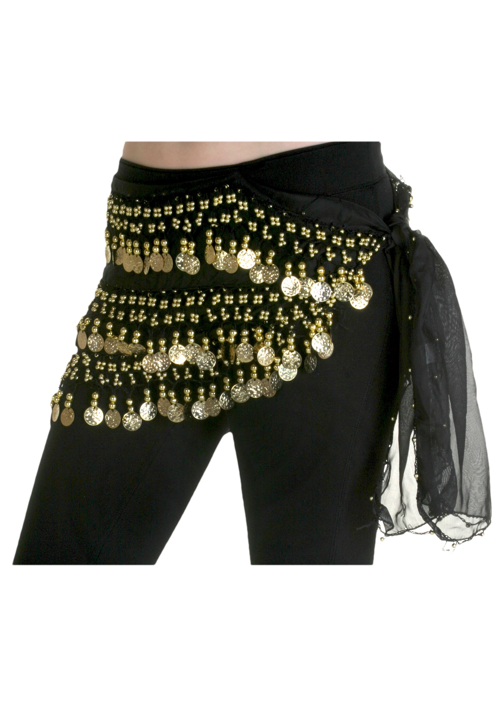 Pañuelo de cadera de danza del vientre negro, falda de danza del vientre  hecha a mano Disfraz de faja de monedas con monedas de plata o oro Envío  gratis -  España