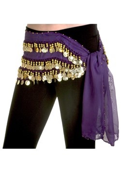 Pañuelo morado de cadera de bailarina de vientre
