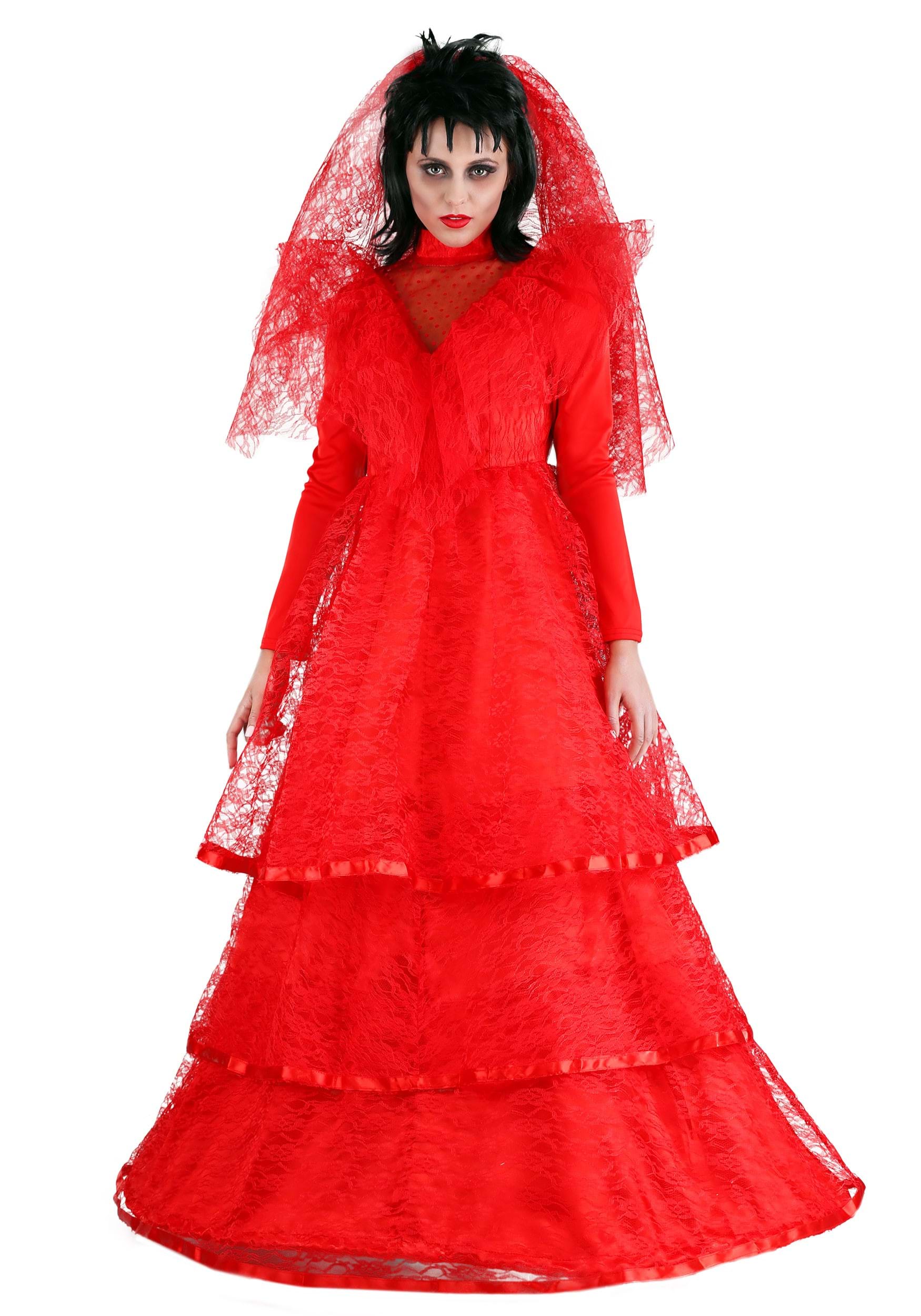 Vestido de novia gótico rojo