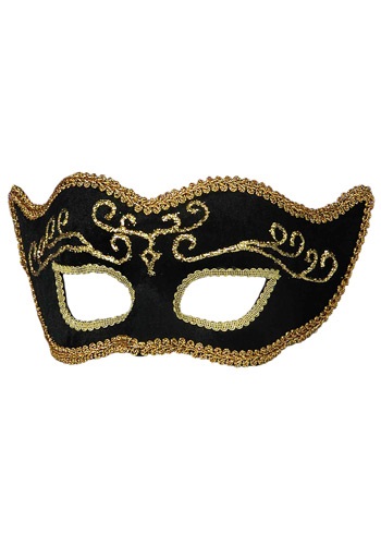 Máscara de terciopelo de Mardi Gras negra