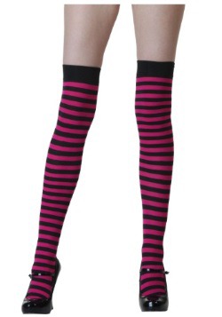 Medias a rayas negras y fucsia