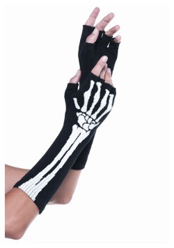 Guantes sin dedos de esqueleto