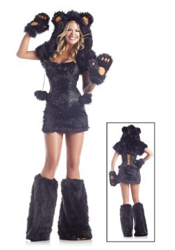 Disfraz de oso negro deluxe de 8 piezas