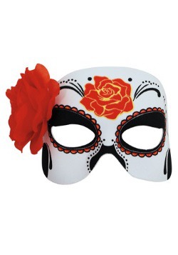 Media máscara del Día de Muertos para Mujer