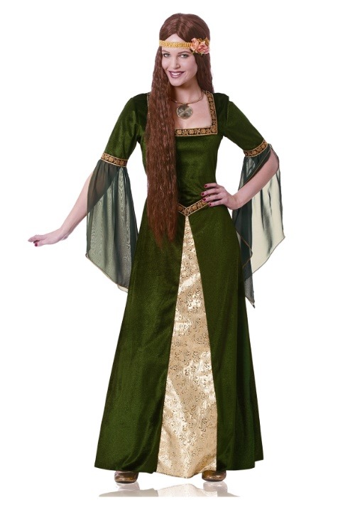 Disfraz de mujer renacentista verde para adulto