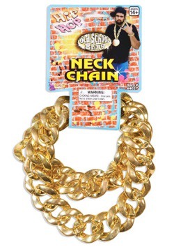Collar de cadena grande de eslabón dorado