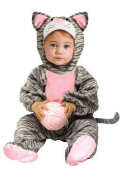 Disfraz de gatito gris a rayas para niños pequeños
