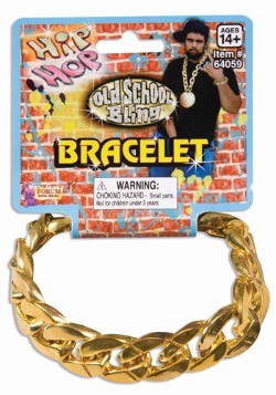 Brazalete de eslabones con cadena dorada