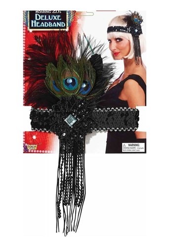 Cinta para el pelo deluxe de pavo real estilo flapper