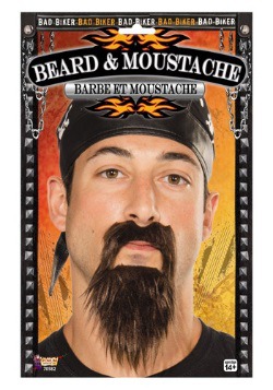 Barba y bigote de motociclista