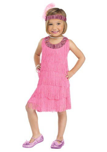 Disfraz infantil estilo flapper rosa