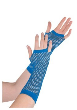 Guantes largos de red azules