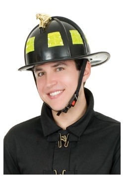 Casco negro de bomberos