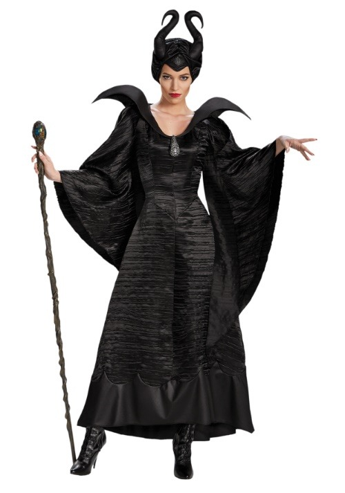 Disfraz de vestido negro de Maléfica deluxe para adulto