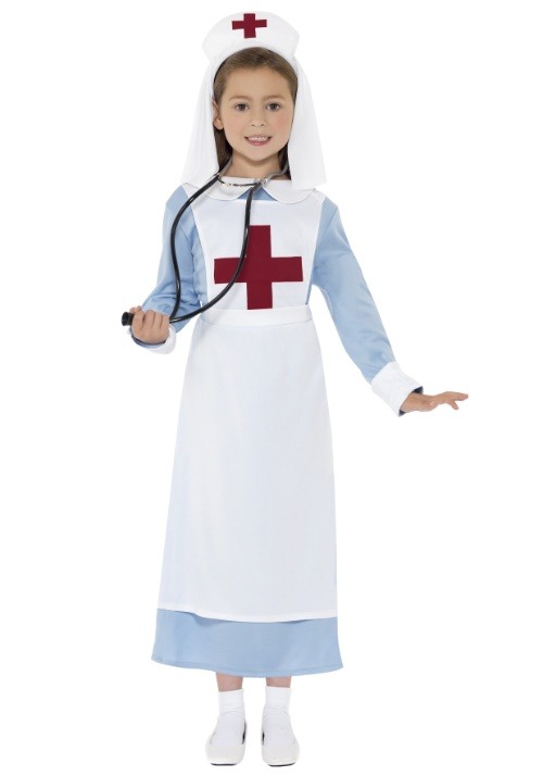Disfraz de enfermera de la Segunda Guerra Mundial para niñas