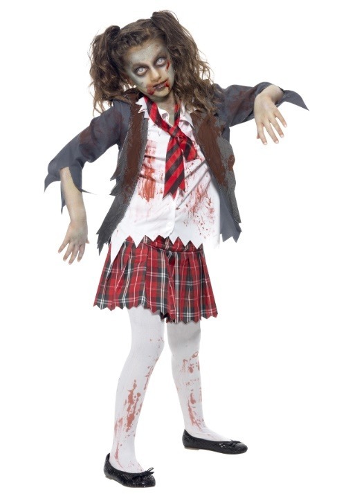 Disfraz de colegiala zombie para niños