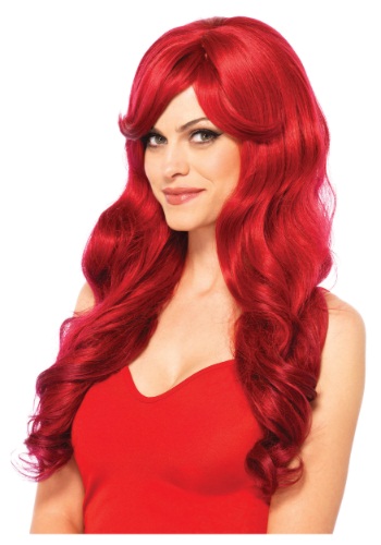Peluca cabello largo y ondulado rojo