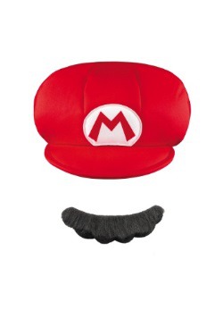 Gorra y bigote de Mario para niños