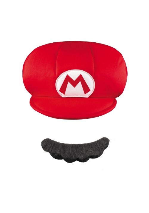 Gorra y bigote de Mario para niños