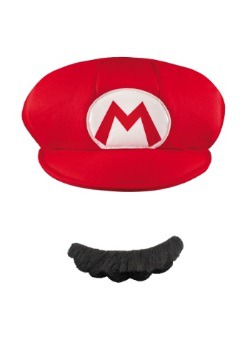 Gorra y bigote de Mario para adulto