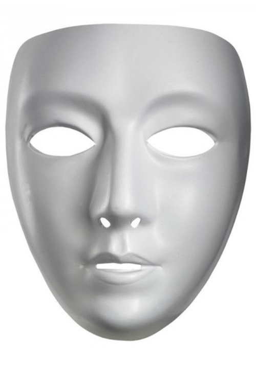 Máscara de mujer en blanco
