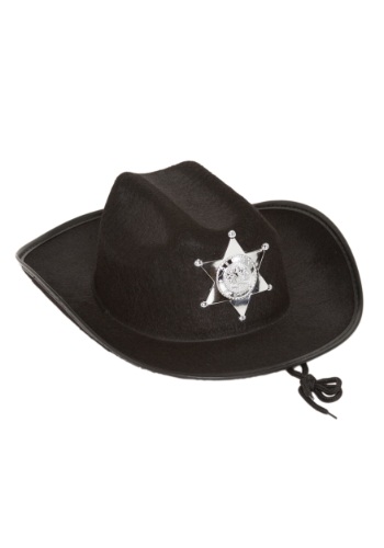 Sombrero de sheriff negro para niños