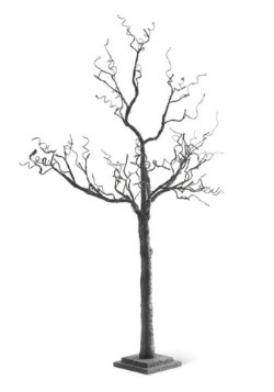 Árbol negro de 50" con brillantina y 48 luces LED