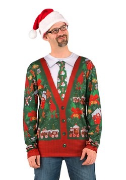 Cárdigan feo de la Navidad de los hombres