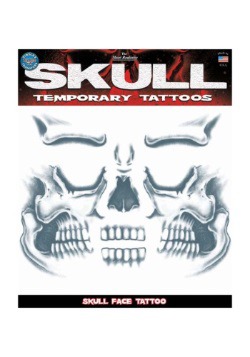 Tatuaje temporal de cara de calavera