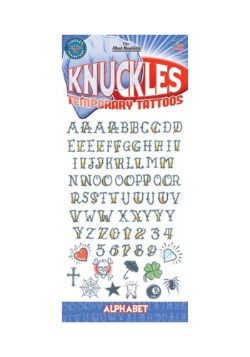 Tatuajes temporales de alfabeto para nudillo