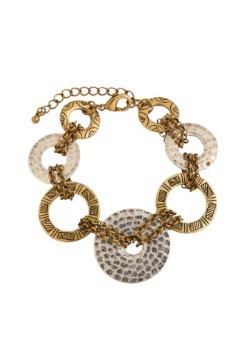 Pulsera con trabilla plateada y dorada