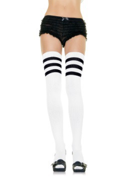 Calcetines deportivos blancos con rayas negras