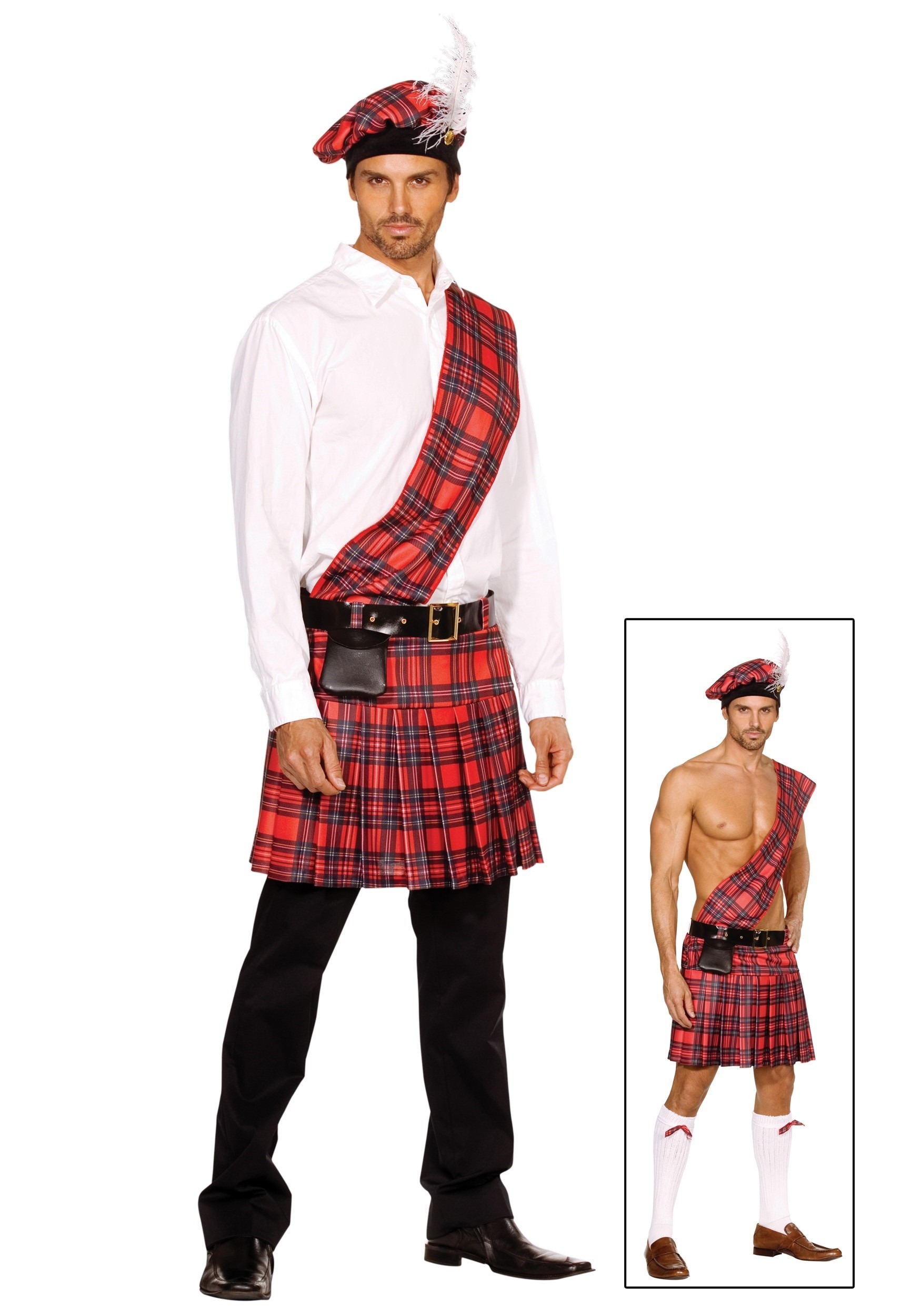 Peticionario pasos secundario Disfraz de falda escocesa para hombre