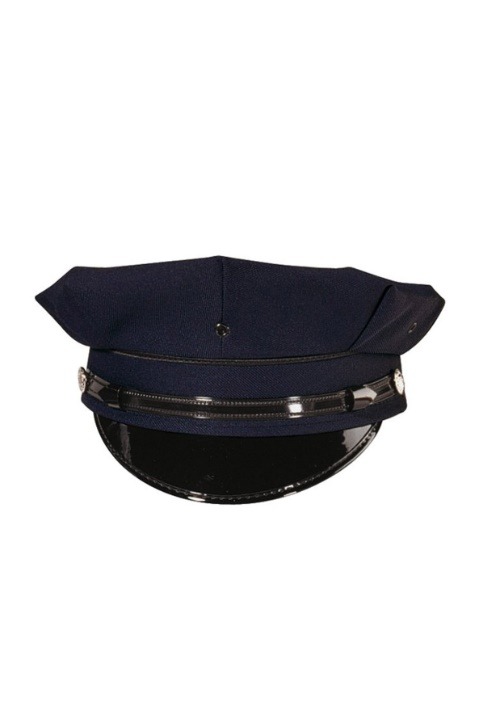 Gorra de policía azul marino deluxe 8 pt. para adulto