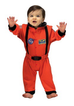 Romper de bebé de astronauta naranja