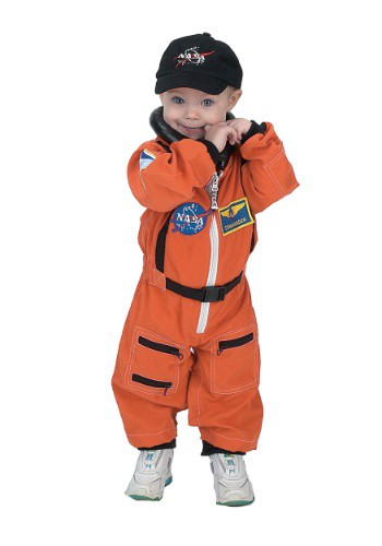 Disfraz de romper de astronauta naranja para niños pequeños