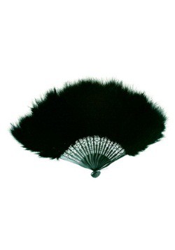 Abanico de plumas marabou negro