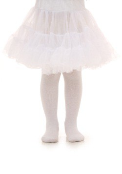 Crinolina infantil blanca a la rodilla para niños pequeños