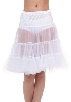 Crinolina blanca a la rodilla talla extra