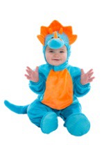 Disfraz de Dino con naranja y azul para bebé
