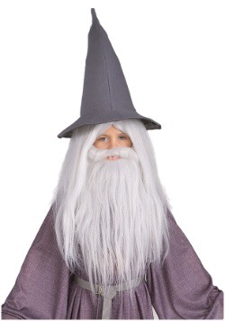 Juego de peluca y barba de Gandalf para niños