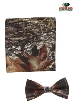 Corbata y pañuelo de bolsillo de roble con musgo