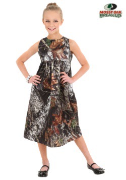 Vestido de niña de las flores de roble cubierto de musgo