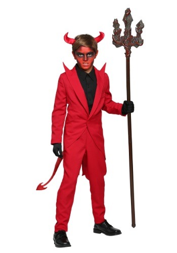 Traje de diablo de traje rojo infantil