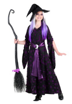 Disfraz de bruja de luna morada para niñas