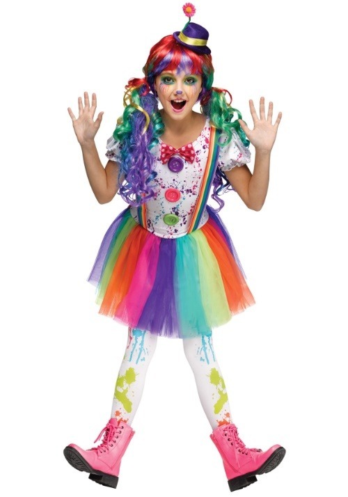 Disfraz de payaso de colores para niñas