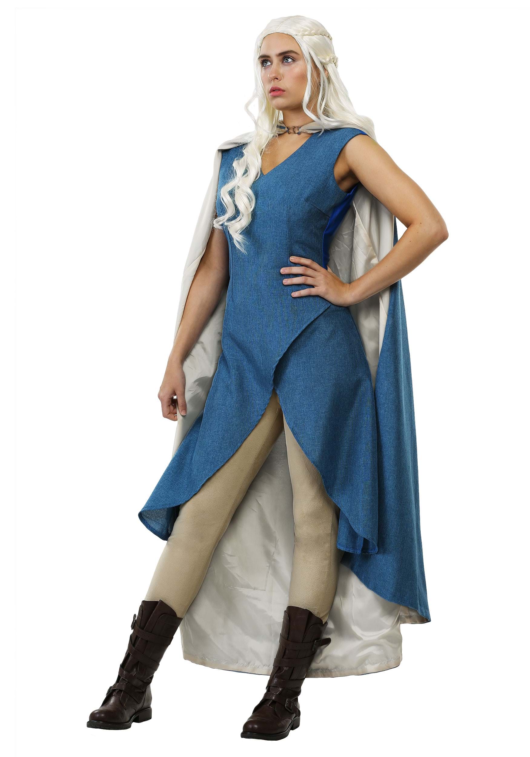 Disfraz de Reina del Dragón para las mujeres Reina del Dragón Adulto  Vestido Azul Capa Cosplay Disfraz de Halloween